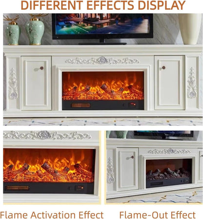 Aihm-Lon Electric Fireplace with Classic Carving Faux Flame 79”
