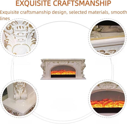 Aihm-Lon White Electric Fireplace with Luxury Arched Frame 71”