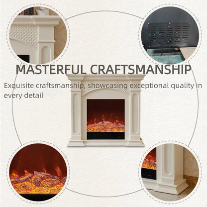 Aihm-Lon Simple Electric Fireplace Includes Diamond Pattern & Curved Frame 47”