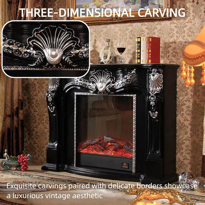 Aihm-Lon Vintage Electric Fireplace Includes Silver Outline Design 47”