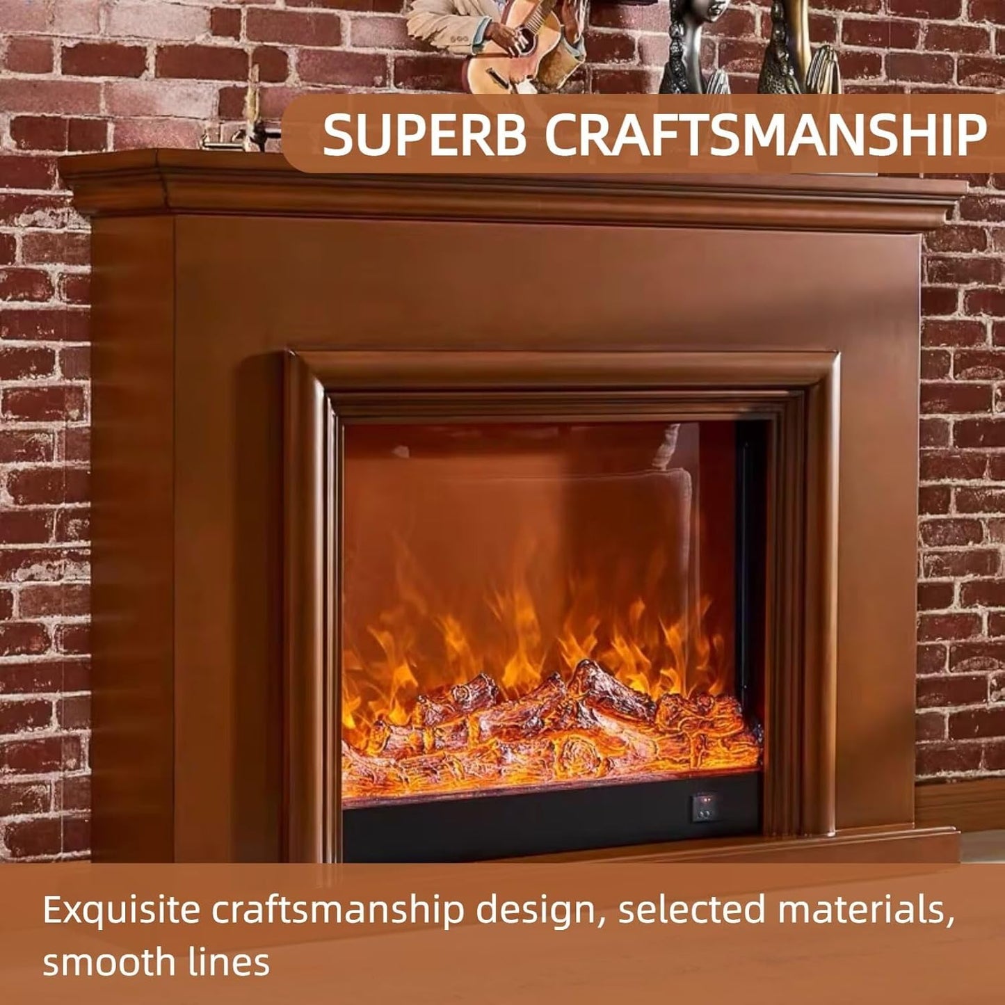 Aihm-Lon Freestanding Electric Fireplace with Faux Flame 47”-69”