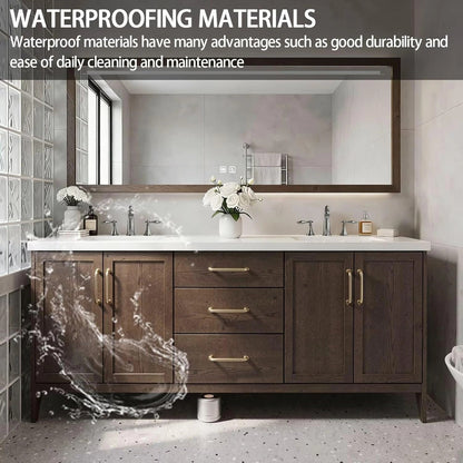 80"84 " Bathroom Vanities with Double Sink (Floor Mount Wood Texture Cabinet