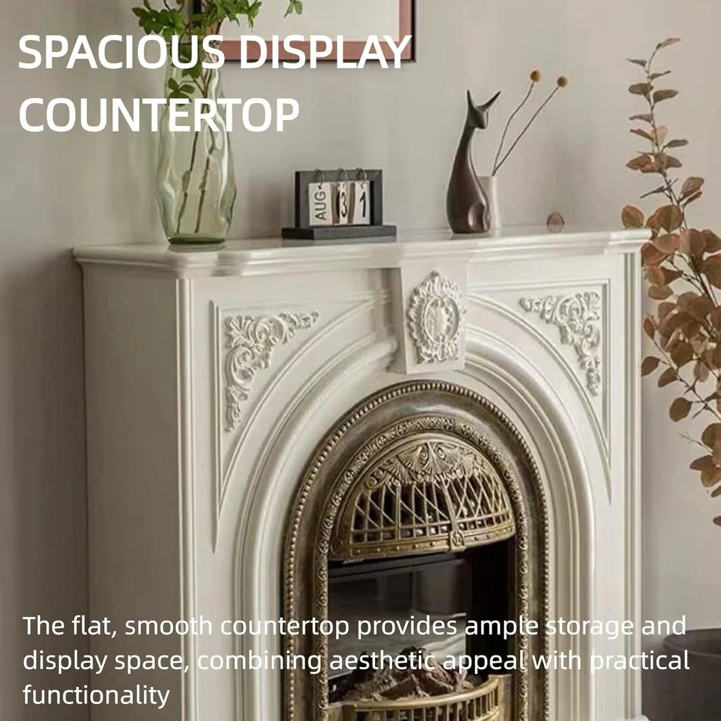 Aihm-Lon Electric Fireplace with Mantel Includes Arched Birdcage 43”-59”