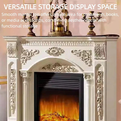 Aihm-Lon Exquisite Electric Fireplace with Simulated Flame & Smart Heating 47”