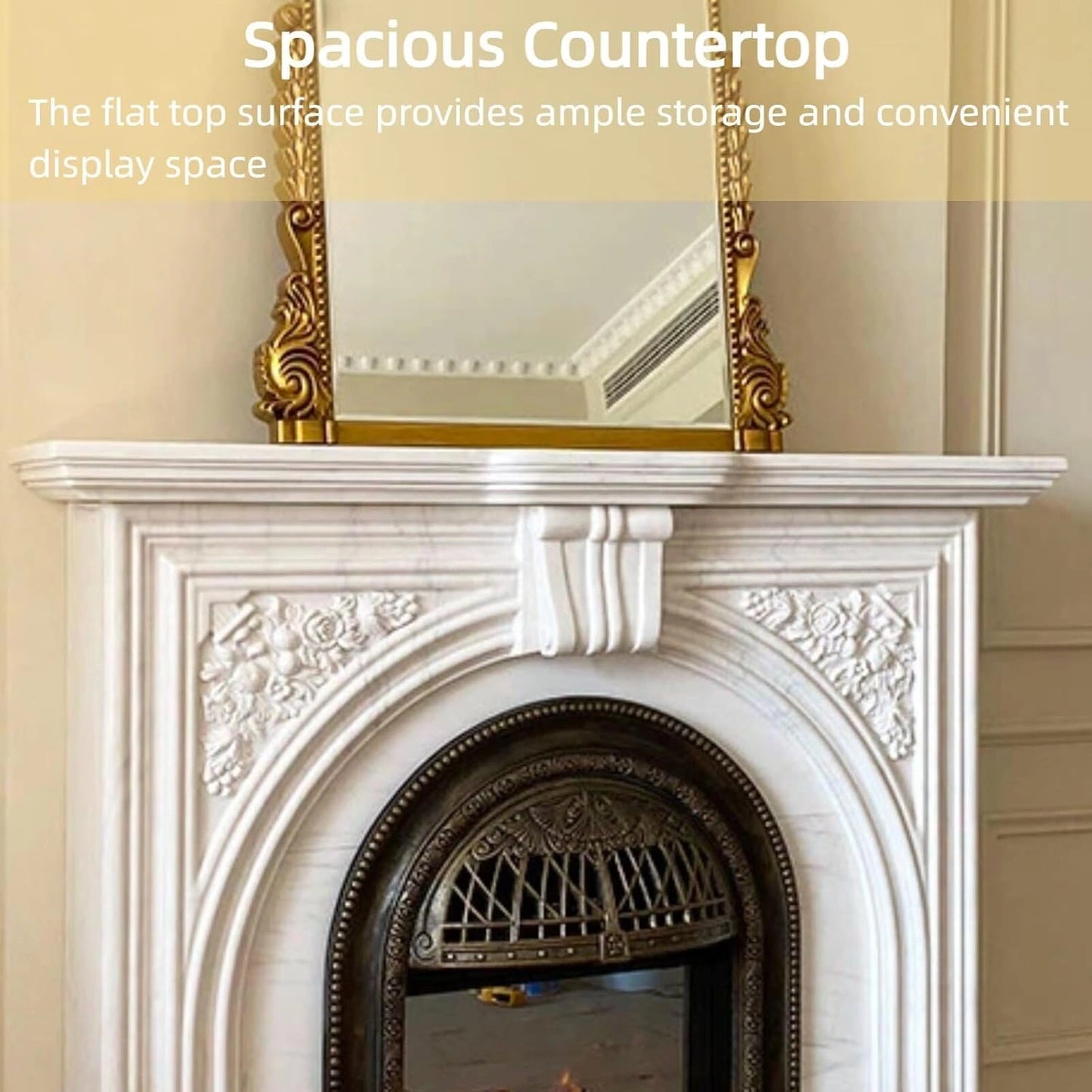 Aihm-Lon Tall Electric Fireplace Includes White Luxury Classic Carving 51”