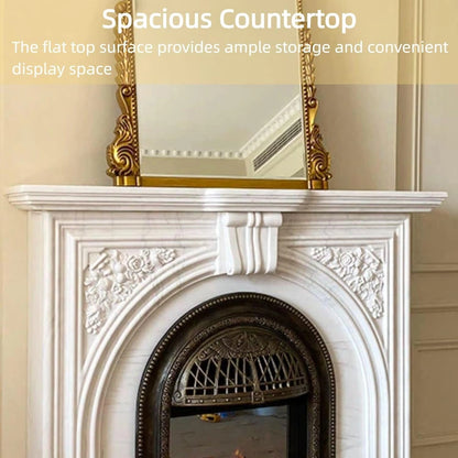 Aihm-Lon Tall Electric Fireplace Includes White Luxury Classic Carving 51”