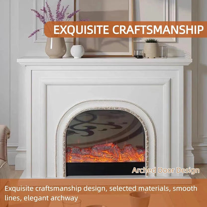 Aihm-Lon Luxury Electric Fireplace with White French Arched 59”