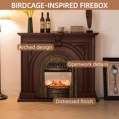 Aihm-Lon Indoor Electric Fireplace with Decorative Real Flame Insert 43”-59”