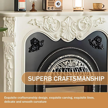 Aihm-Lon Modern Electric Fireplace with White Luxurious Carved Design 43”-59”