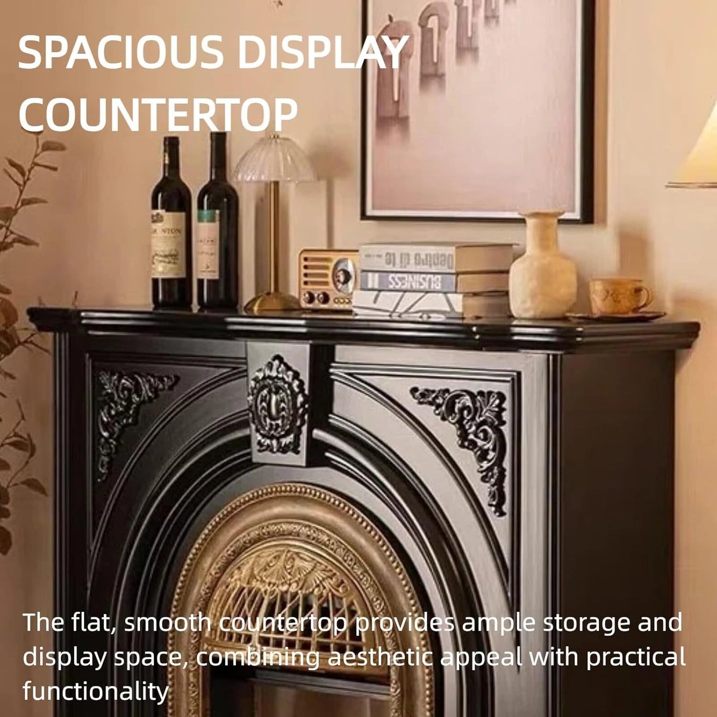 Aihm-Lon Modern Electric Fireplace Includes Arched Birdcage 43”-59”