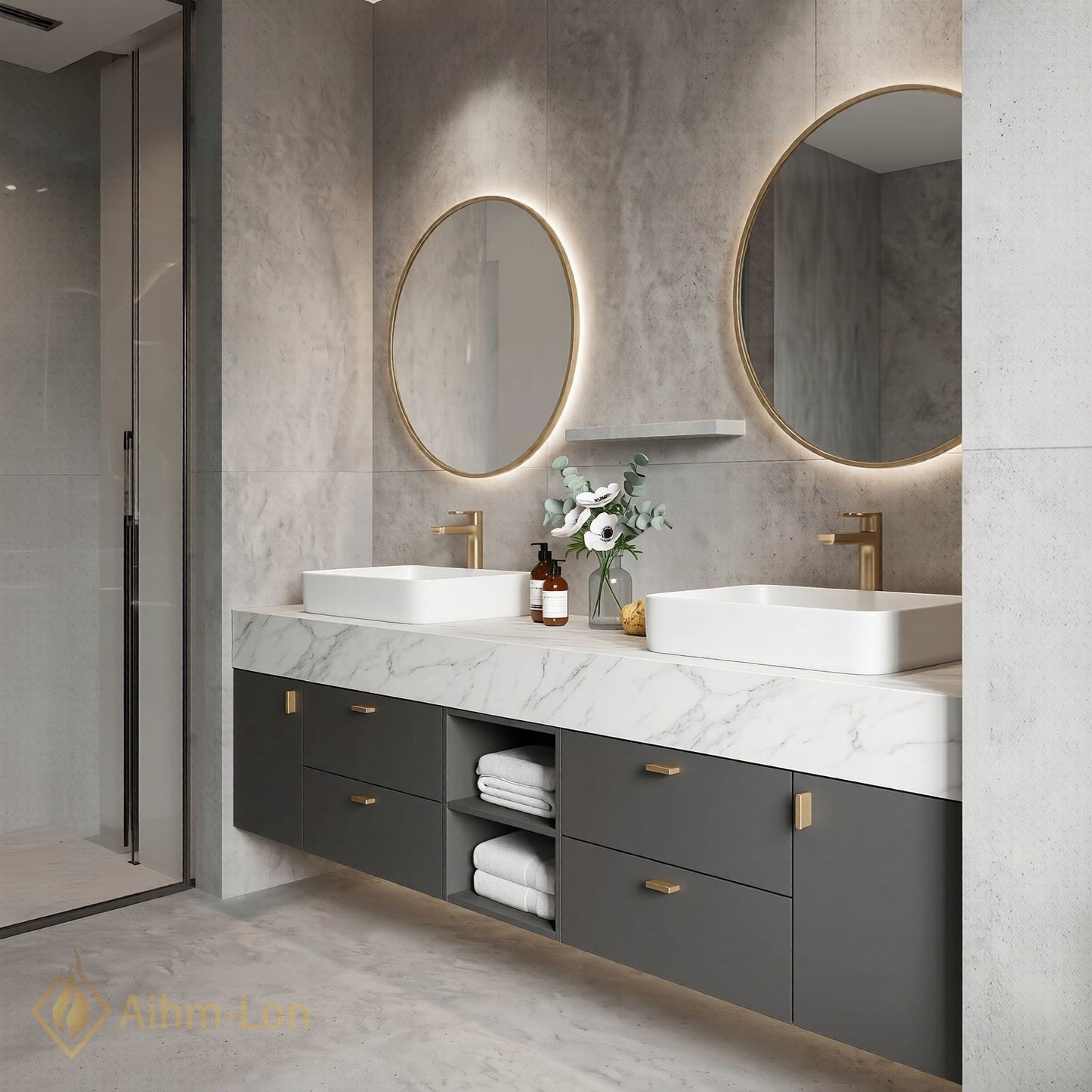 60''-96'' Double Bathroom Vanity with Sink Floating Modern Vanitys Storage Drawers Large