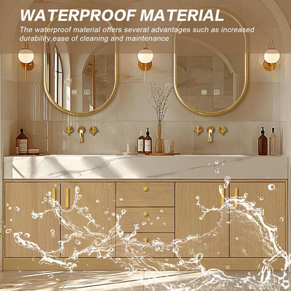72"Freestanding Bathroom Vanity with Double Sinks Includes Rock Slabs