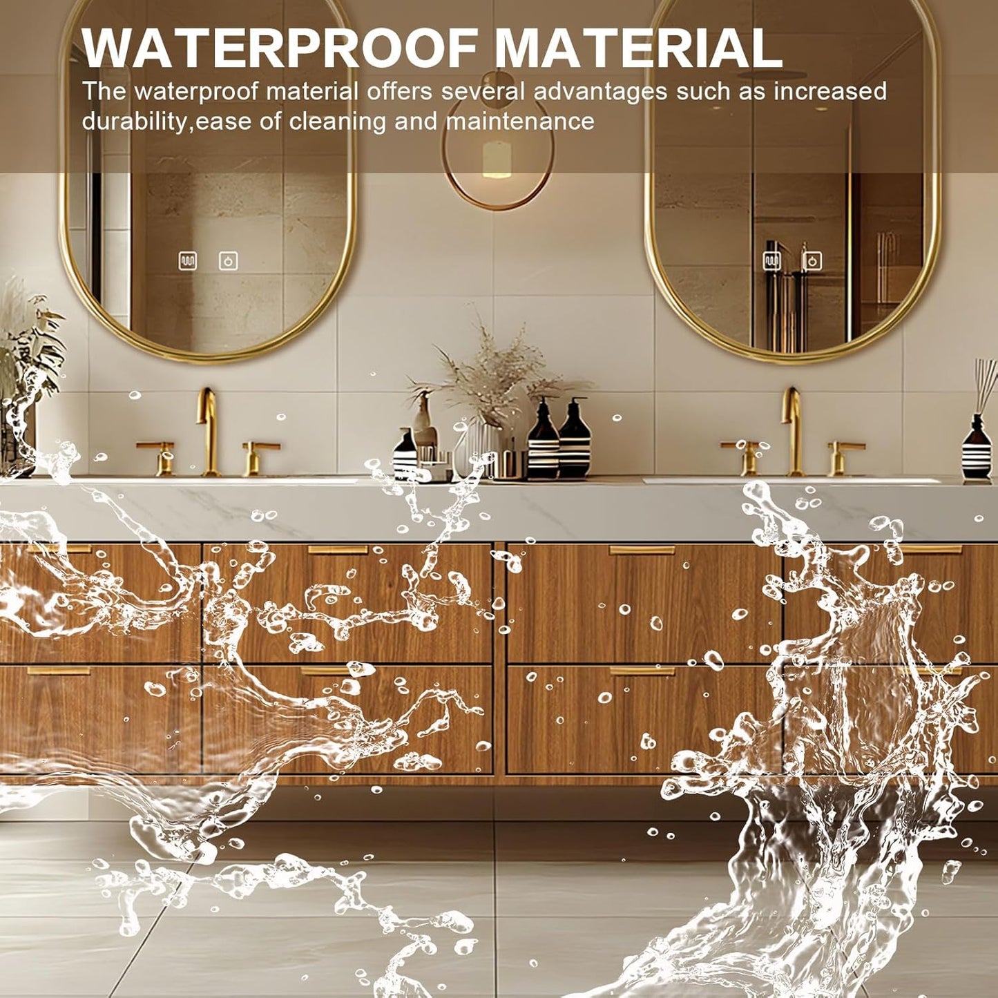 68"Floating Bathroom Vanity with Double Sinks Includes Symmetrical Cabinet