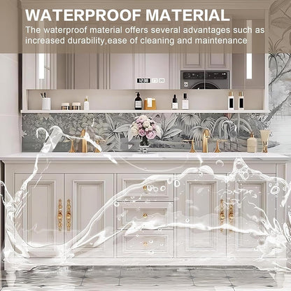 60"-96"Retro Bathroom Vanity with Double Sinks Include American Country Style & Mirror
