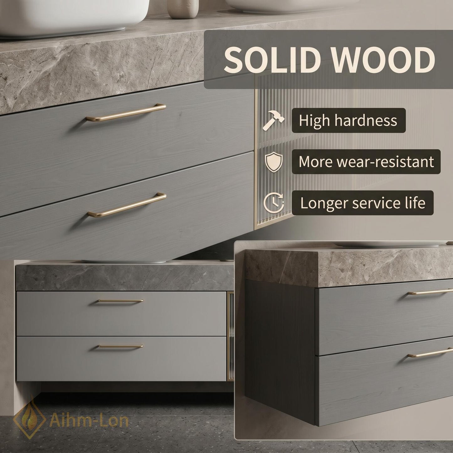 60''-96'' Double Bathroom Vanity with Sink Modern Glass Doors Drawers Countertop Dual