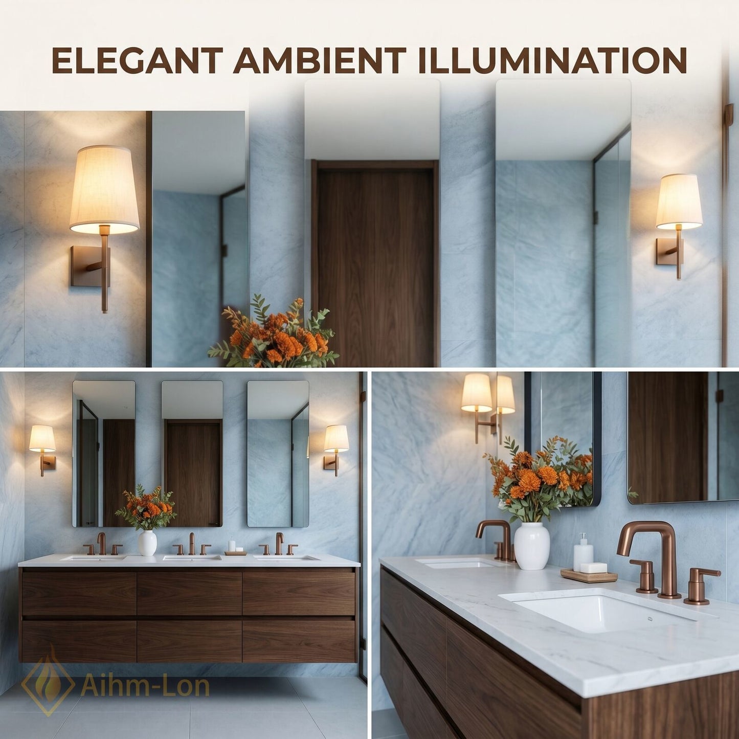 78''-96'' Modern Bathroom Vanity with Sink Floating Dark Walnut Deep Drawers Cabinet