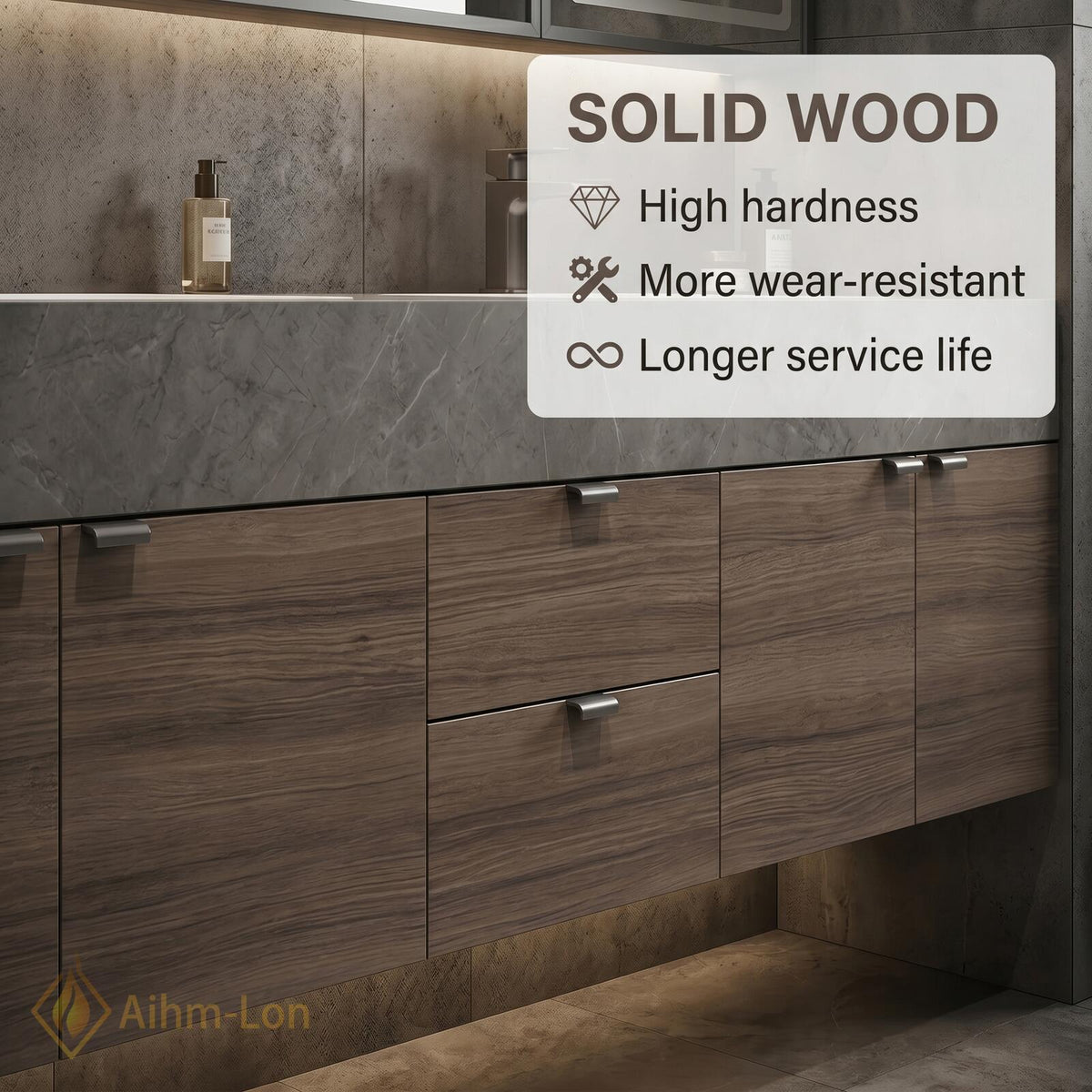 60''-96'' Double Bathroom Vanity with Sink Charcoal Finish Mirror Cabinet Drawers