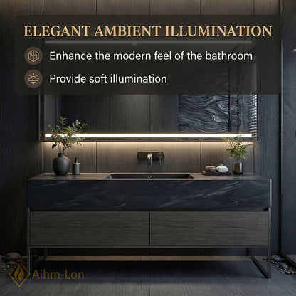 36''-64'' Modern Bathroom Vanity with Sink Grey Stone Veining Wood Grain Base