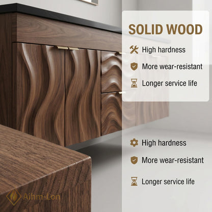 70''-96'' Bathroom Vanity with Sink Modern Floating Wavy Wood Grain Doors Dark
