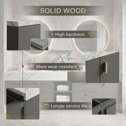 60''-96'' Double Bathroom Vanity with Sink Floating Modern Vanitys Storage Drawers Large
