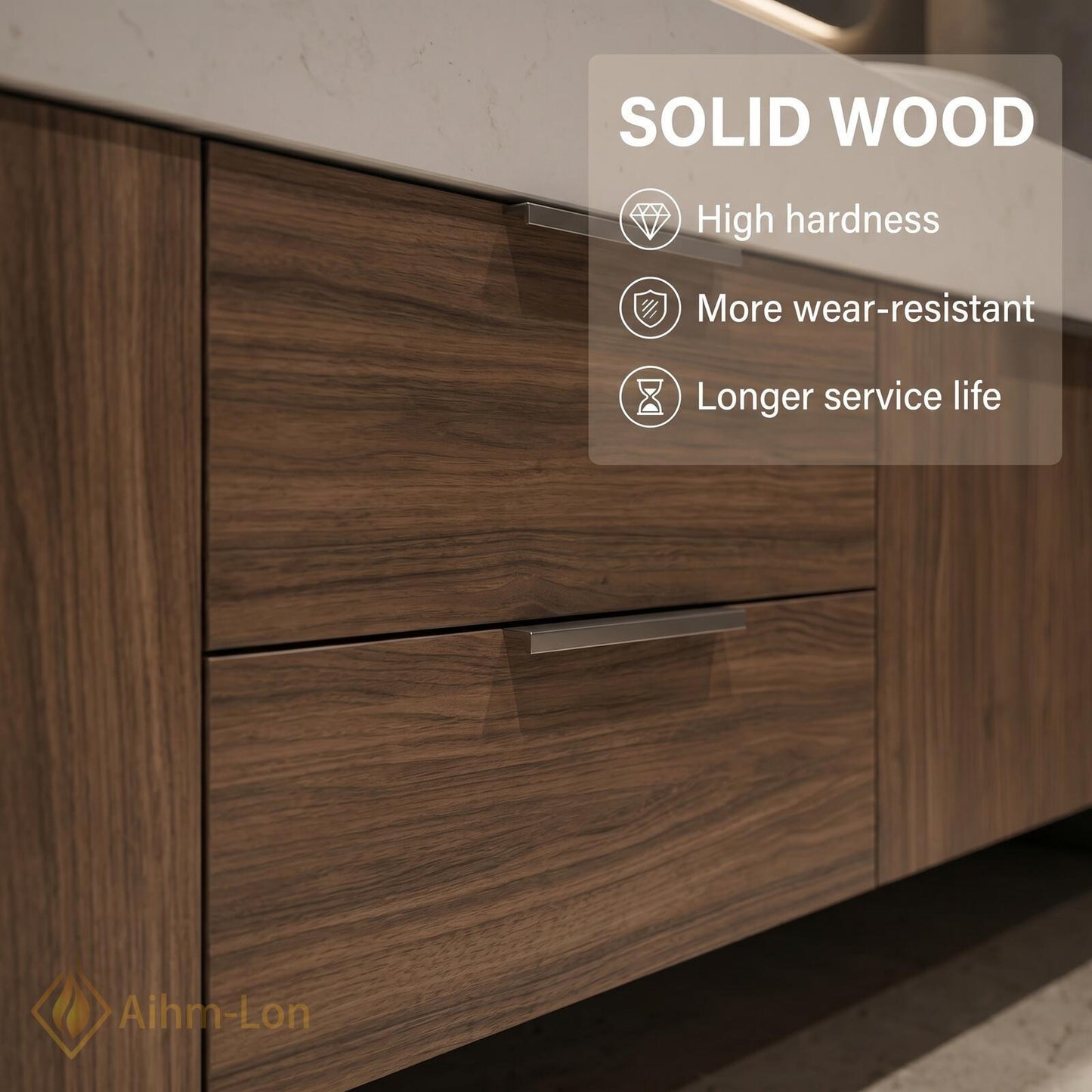60''-96'' Double Bathroom Vanity with Sink Wood Modern Floating Basins Dual Clean