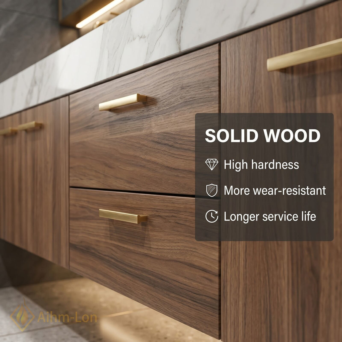 78''-96'' Double Bathroom Vanity with Sink Dark Wood Finish Drawer Storage