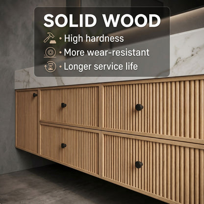 70''-96'' Modern Bathroom Vanity with Sink Double Sink Vertical Slat White Marble Pattern Cabinet