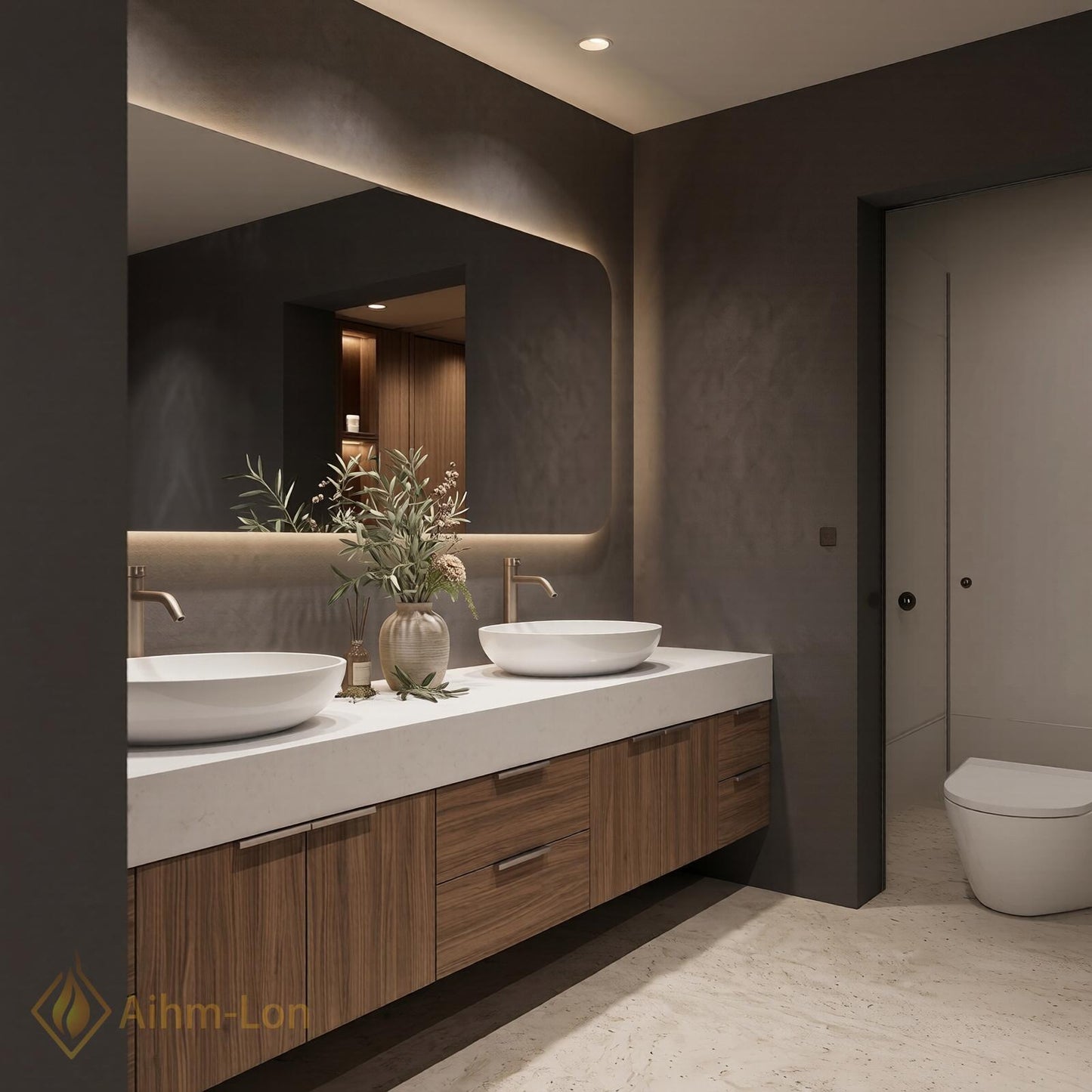 60''-96'' Double Bathroom Vanity with Sink Wood Modern Floating Basins Dual Clean