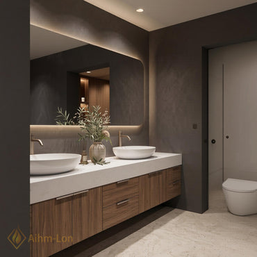 60''-96'' Double Bathroom Vanity with Sink Wood Modern Floating Basins Dual Clean