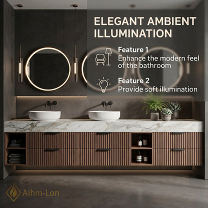 78''-96'' Double Bathroom Vanity with Sink Vertical Slatted Panels White Marble Top