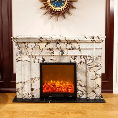 51"Marble Electric Fireplace Heater with Mantel Includes Artistic Textureheating Function