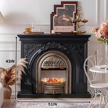 Aihm-Lon Electric Fireplace with Mantel Includes Cage Shaped Firebox