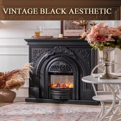 Aihm-Lon Electric Fireplace with Mantel Includes Cage Shaped Firebox