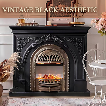 Aihm-Lon Electric Fireplace with Mantel Includes Cage Shaped Firebox