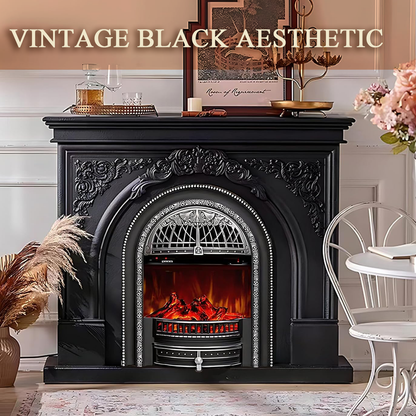 Aihm-Lon Electric Fireplace with Mantel Includes Cage Shaped Firebox