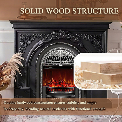 Aihm-Lon Electric Fireplace with Mantel Includes Cage Shaped Firebox