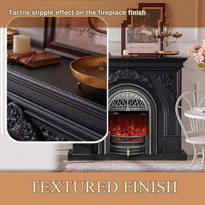 Aihm-Lon Electric Fireplace with Mantel Includes Cage Shaped Firebox
