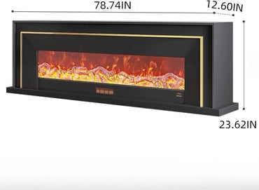 Aihm-Lon Exquisite Electric Fireplace with Golden Line Decoration 71”-87”