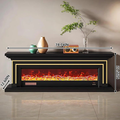 Aihm-Lon Minimalist Electric Fireplace with Realistic Flame Effects 59”-95”