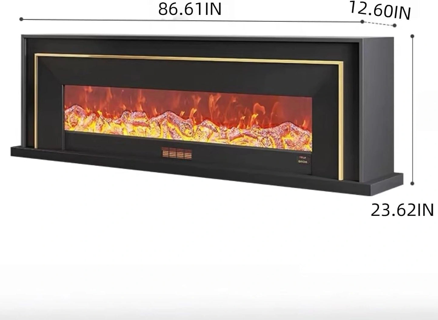 Aihm-Lon Exquisite Electric Fireplace with Golden Line Decoration 71”-87”