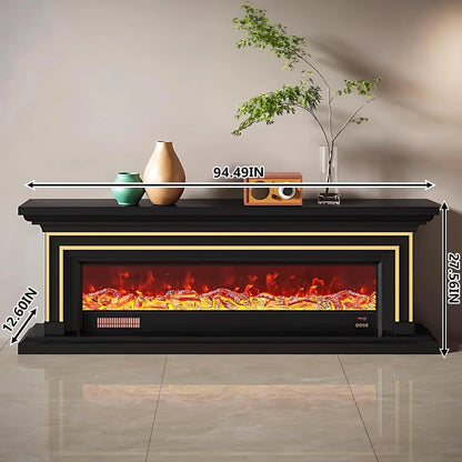 Aihm-Lon Minimalist Electric Fireplace with Realistic Flame Effects 59”-95”