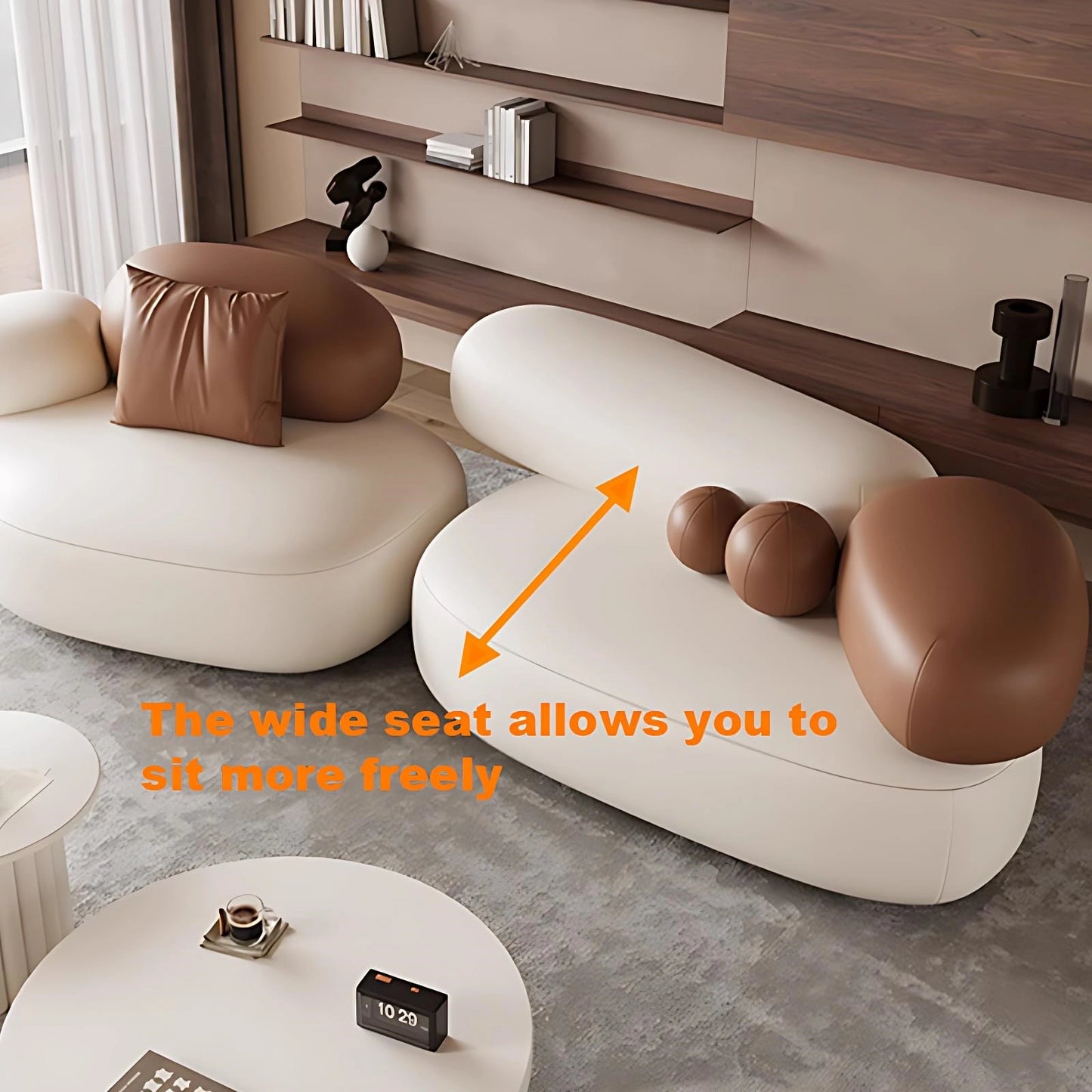 Aihm-Lon Commercial Use Sofa Set for Beauty Salon with Stool and Coffee Tables 49"-55"