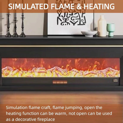 Aihm-Lon Exquisite Electric Fireplace with Golden Line Decoration 71”-87”