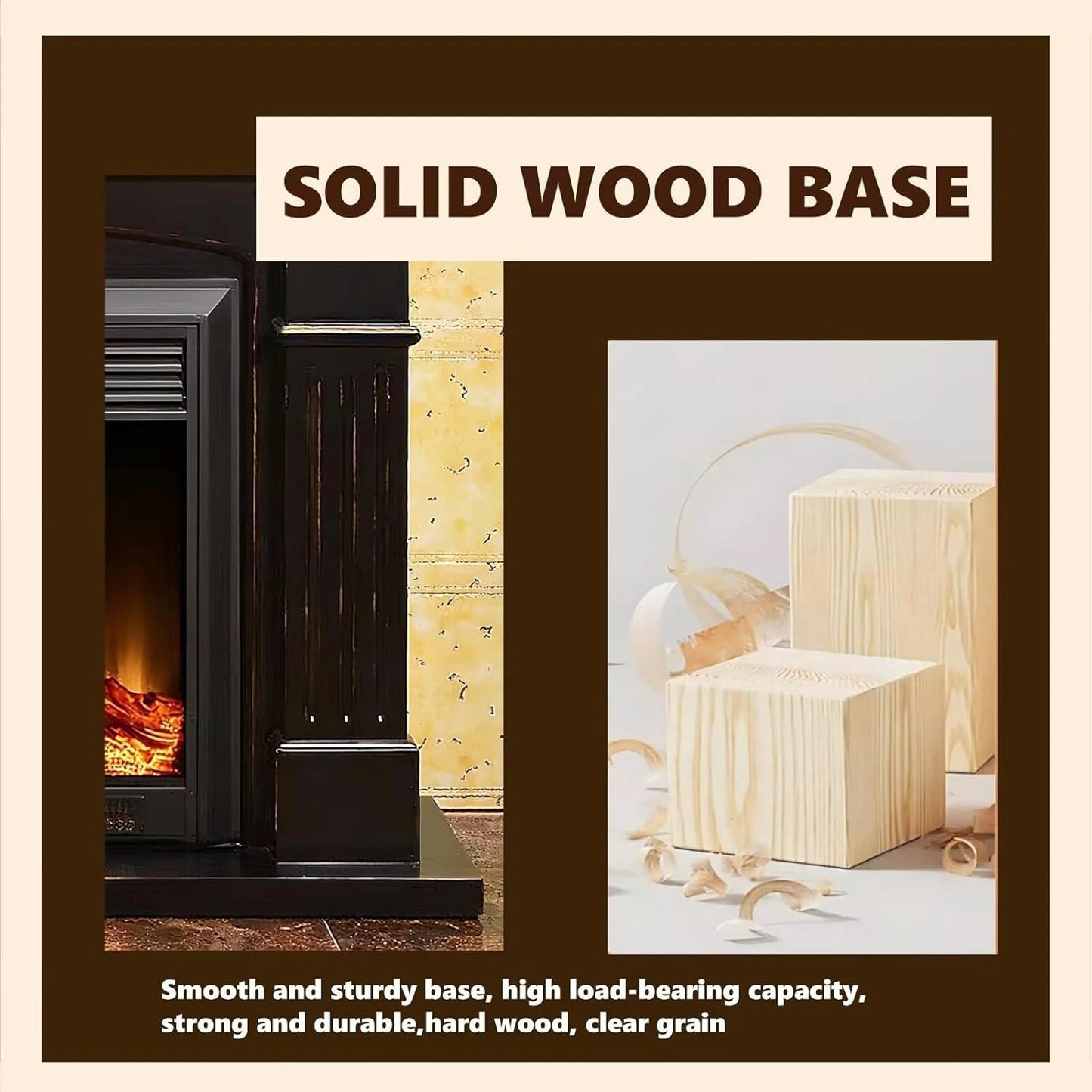 Aihm-Lon Electric Fireplace Parallel Line Design with Real Flame Effect 47”-59”