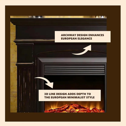 Aihm-Lon Electric Fireplace Parallel Line Design with Real Flame Effect 47”-59”