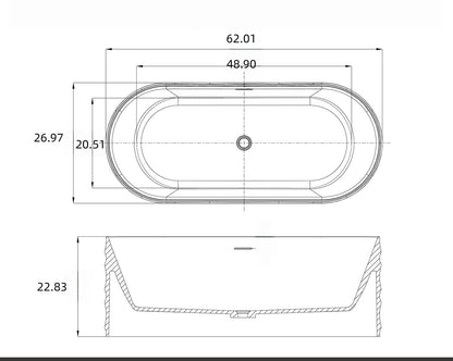 Aihm-Lon Freestanding Bathtubs - Wavy Transparent Bathtub Hot  Curved Back Support
