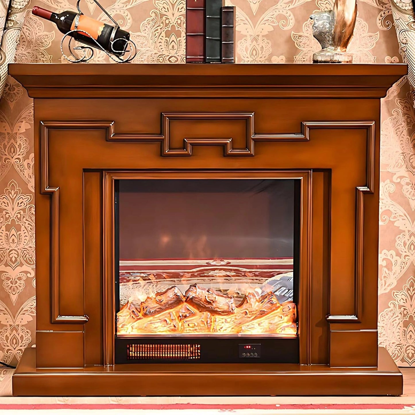 Aihm-Lon Indoor Electric Fireplace Includes Polygonal Line Design 47”