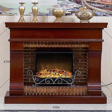 Aihm-Lon Decorative Electric Fireplace Exquisite Iron Art Design with Simulated Flame 51”-59”