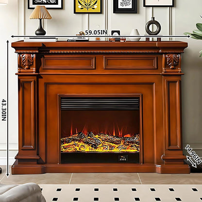 Aihm-Lon Electric Fireplace Includes French Retro Minimalist Line Design 59”