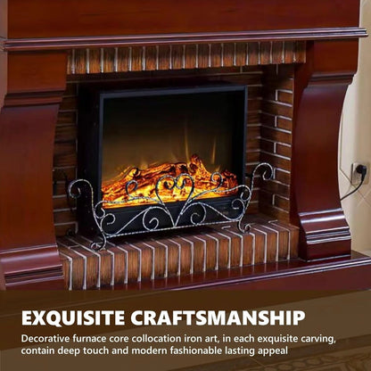 Aihm-Lon Decorative Electric Fireplace Exquisite Iron Art Design with Simulated Flame 51”-59”